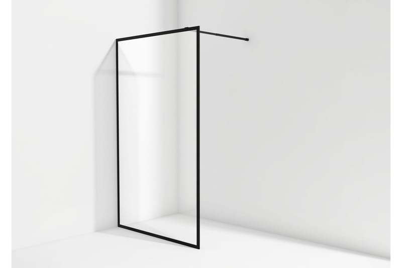 Lasiseinä Venlla 200 cm - Musta - Talo & remontointi - Keittiö & kylpyhuone - Kylpyhuone - Suihkukalusteet - Suihkuseinät