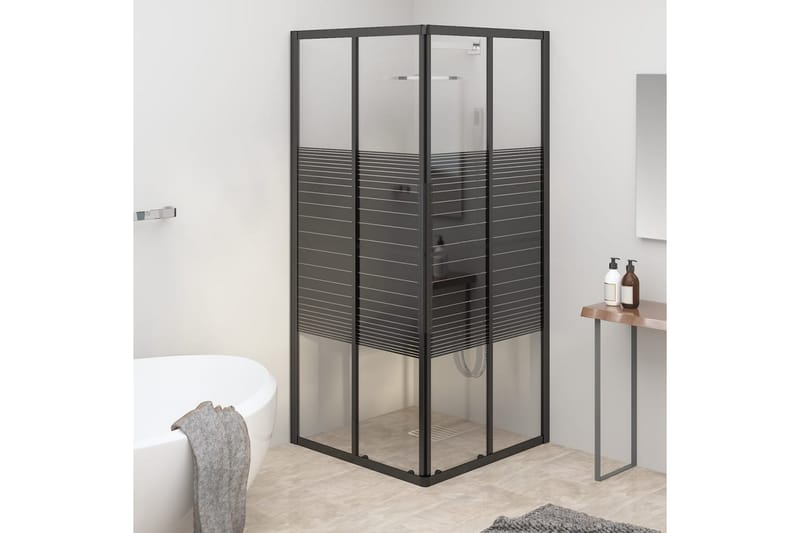 Suihkukaappi raidallinen ESG 80x80x180 cm musta - Talo & remontointi - Keittiö & kylpyhuone - Kylpyhuone - Suihkukalusteet - Suihkuseinät