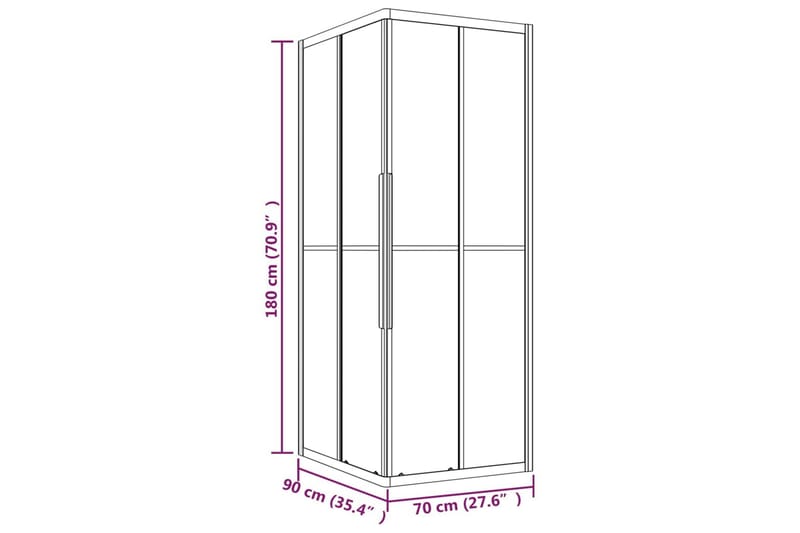 Suihkukaappi puolihuurrettu ESG 90x70x180 cm musta - Talo & remontointi - Keittiö & kylpyhuone - Kylpyhuone - Suihkukalusteet - Suihkuseinät