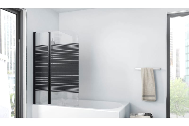 Suihkuseinä Almunge 140 cm, Musta