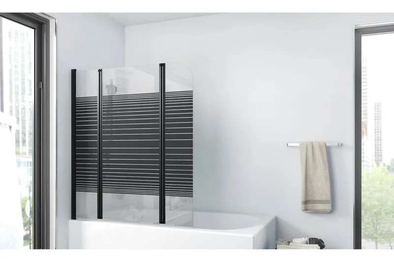 Suihkuseinä Almunge 140 cm, Musta