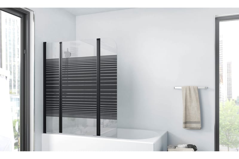 Suihkuseinä Almunge 140 cm, Musta