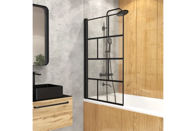 Suihkuseinä Almunge 75x125 cm, Musta