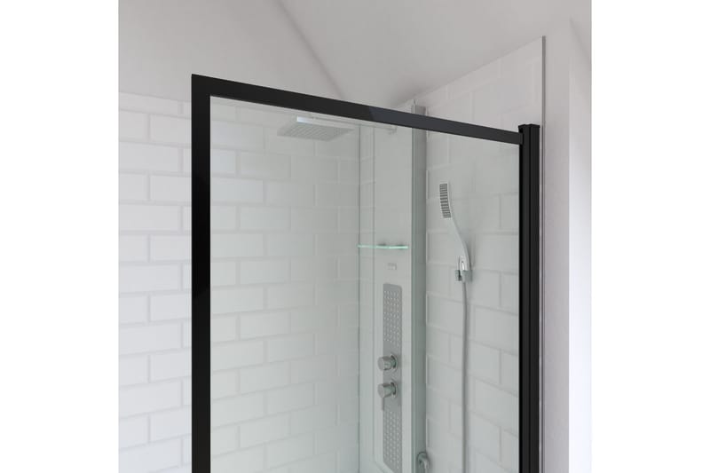 Suihkuseinä Almunge 75x130 cm - Musta - Talo & remontointi - Keittiö & kylpyhuone - Kylpyhuone - Suihkukalusteet - Suihkuseinät