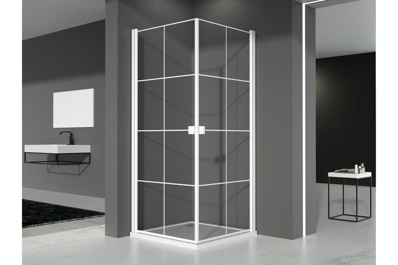 Suihkuseinä Alserum 90x200 cm - Valkoinen - Talo & remontointi - Keittiö & kylpyhuone - Kylpyhuone - Suihkukalusteet - Suihkuseinät