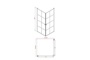 Suihkuseinä Alserum 90x200 cm - Valkoinen - Talo & remontointi - Keittiö & kylpyhuone - Kylpyhuone - Suihkukalusteet - Suihkuseinät