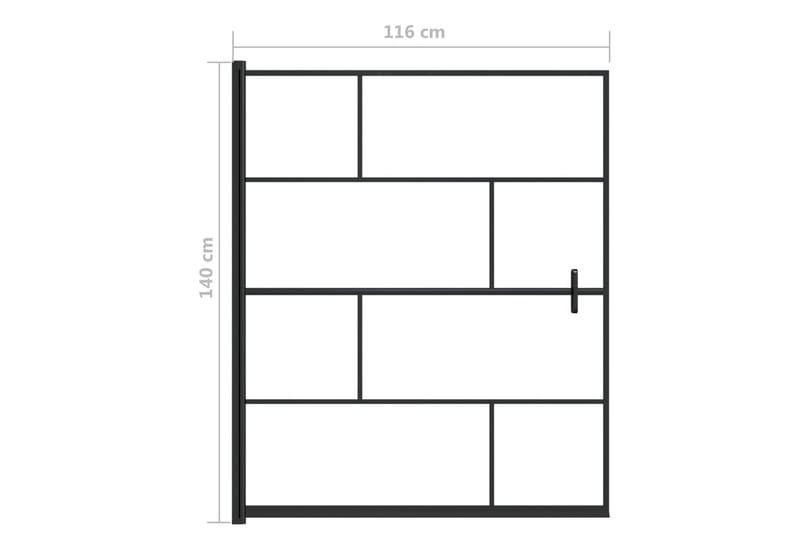 Suihkuseinä ESG 116x140 cm musta - Talo & remontointi - Keittiö & kylpyhuone - Kylpyhuone - Suihkukalusteet - Suihkuseinät
