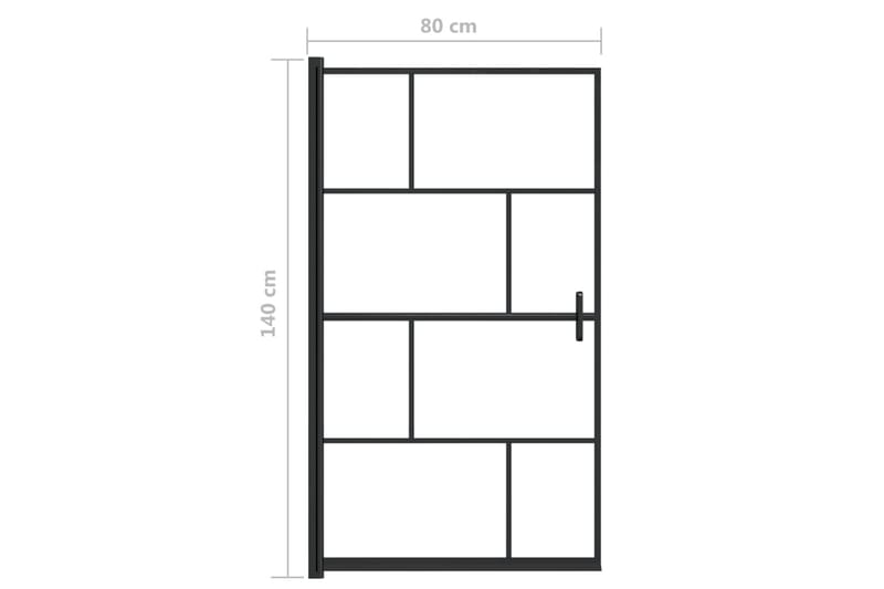 Suihkuseinä ESG 80x140 cm musta - Suihkuseinät