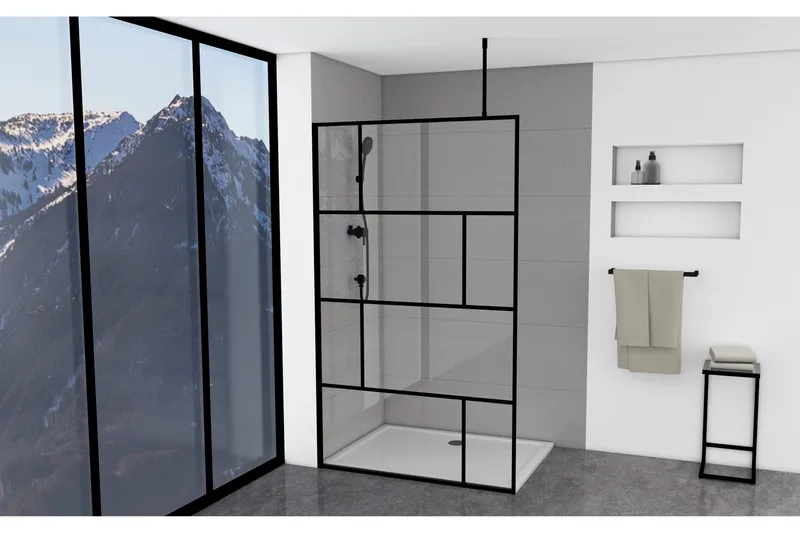 Suihkuseinä Hålahult 120x195 cm, Musta