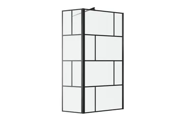 Suihkuseinä Hålahult 130x195 cm - Musta - Talo & remontointi - Keittiö & kylpyhuone - Kylpyhuone - Suihkukalusteet - Suihkuseinät