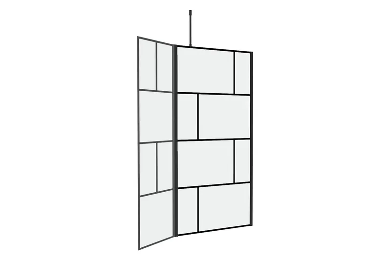 Suihkuseinä Hålahult 130x195 cm - Musta - Talo & remontointi - Keittiö & kylpyhuone - Kylpyhuone - Suihkukalusteet - Suihkuseinät