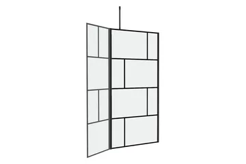 Suihkuseinä Hålahult 130x195 cm - Musta - Talo & remontointi - Keittiö & kylpyhuone - Kylpyhuone - Suihkukalusteet - Suihkuseinät