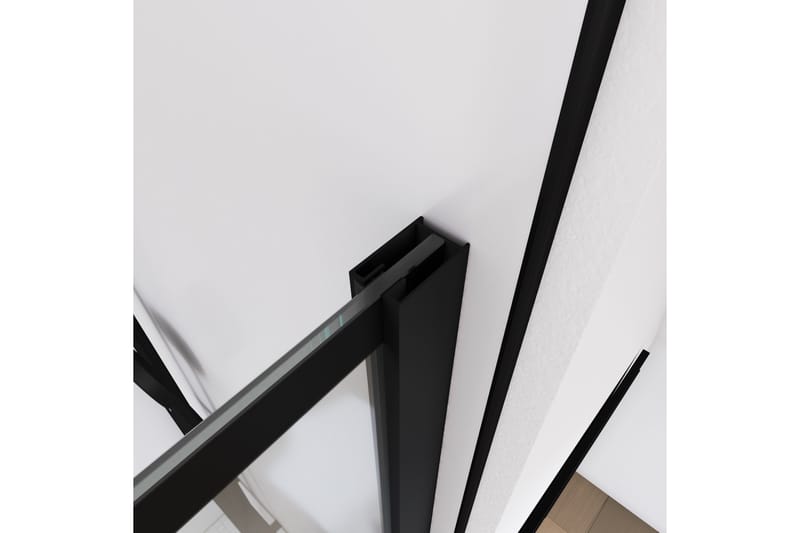 Suihkuseinä Hålahult 140x195 cm - Musta - Talo & remontointi - Keittiö & kylpyhuone - Kylpyhuone - Suihkukalusteet - Suihkuseinät