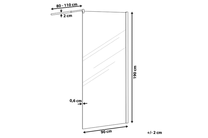 Suihkuseinä Metelen 90x190 cm - Karkaistu lasi - Talo & remontointi - Keittiö & kylpyhuone - Kylpyhuone - Suihkukalusteet - Suihkuseinät