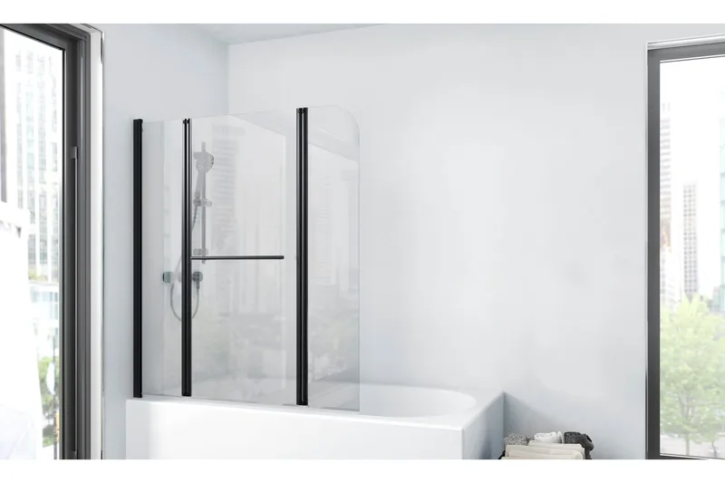 Suihkuseinä Ruske 140 cm, Musta