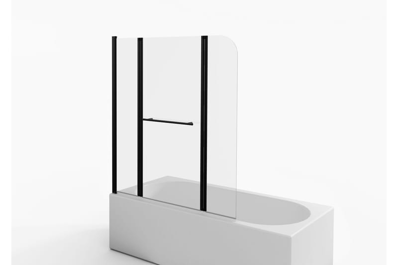 Suihkuseinä Ruske 140 cm - Musta - Talo & remontointi - Keittiö & kylpyhuone - Kylpyhuone - Suihkukalusteet - Suihkuseinät