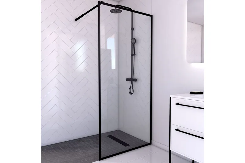 Suihkuseinä Venlla 70x200 cm, Musta