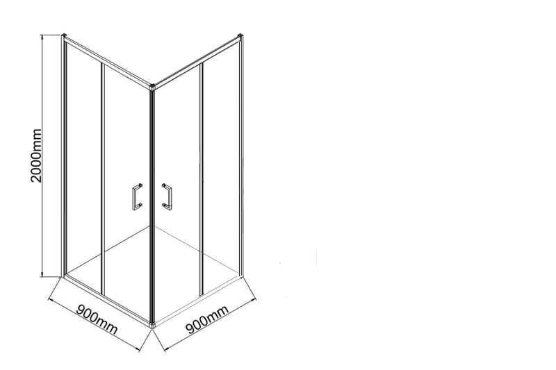 Suihkuseinä Venlla 90x200 cm - Valkoinen - Talo & remontointi - Keittiö & kylpyhuone - Kylpyhuone - Suihkukalusteet - Suihkuseinät