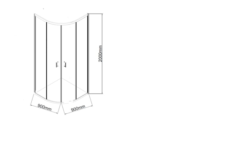 Suihkuseinä Venlla 90x200 cm - Valkoinen - Talo & remontointi - Keittiö & kylpyhuone - Kylpyhuone - Suihkukalusteet - Suihkuseinät