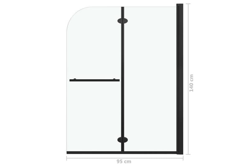 Taittuva suihkukaappi 2 paneelia ESG 95x140 cm musta - Talo & remontointi - Keittiö & kylpyhuone - Kylpyhuone - Suihkukalusteet - Suihkuseinät