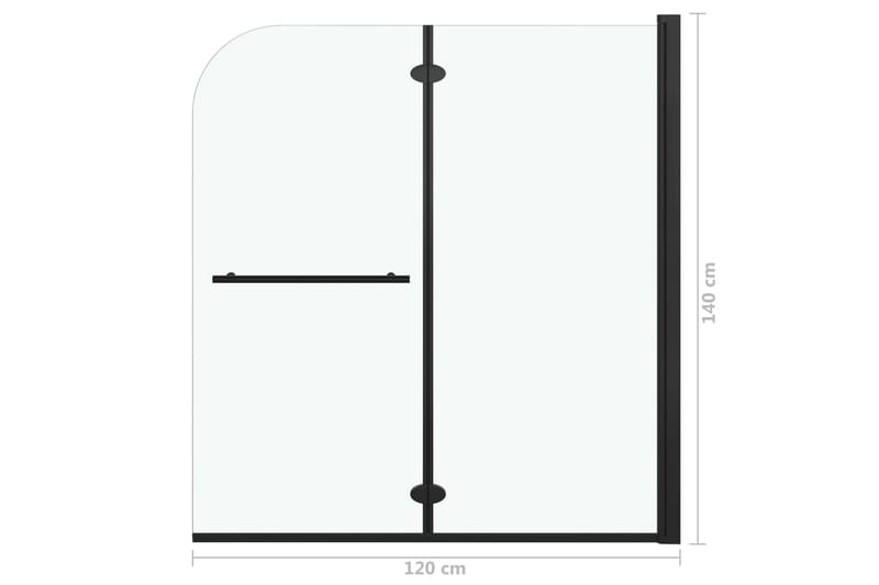 Taittuva suihkukaappi 2 paneelia ESG 120x140 cm musta - Talo & remontointi - Keittiö & kylpyhuone - Kylpyhuone - Suihkukalusteet - Suihkuseinät