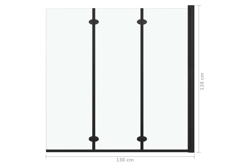 Taittuva suihkukaappi 3 paneelia ESG 130x138 cm musta - Talo & remontointi - Keittiö & kylpyhuone - Kylpyhuone - Suihkukalusteet - Suihkuseinät
