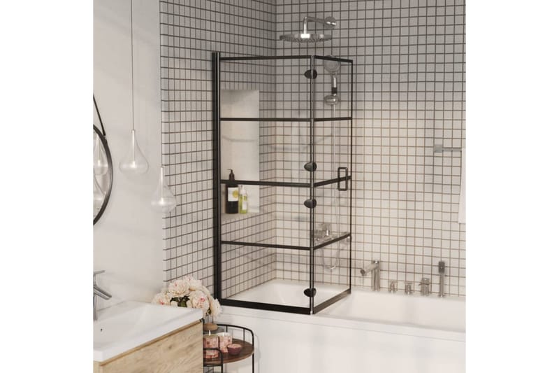 Taittuva suihkuseinä ESG 120x140 cm musta - Talo & remontointi - Keittiö & kylpyhuone - Kylpyhuone - Suihkukalusteet - Suihkuseinät