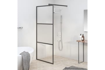 Walk-in suihkun seinäke 80x195 cm puolihuurrettu ESG-lasi mu - Musta - Talo & remontointi - Keittiö & kylpyhuone - Kylpyhuone - Suihkukalusteet - Suihkuseinät