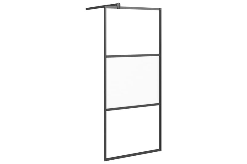 Walk-in suihkun seinäke 80x195 cm puolihuurrettu ESG-lasi mu - Musta - Talo & remontointi - Keittiö & kylpyhuone - Kylpyhuone - Suihkukalusteet - Suihkuseinät