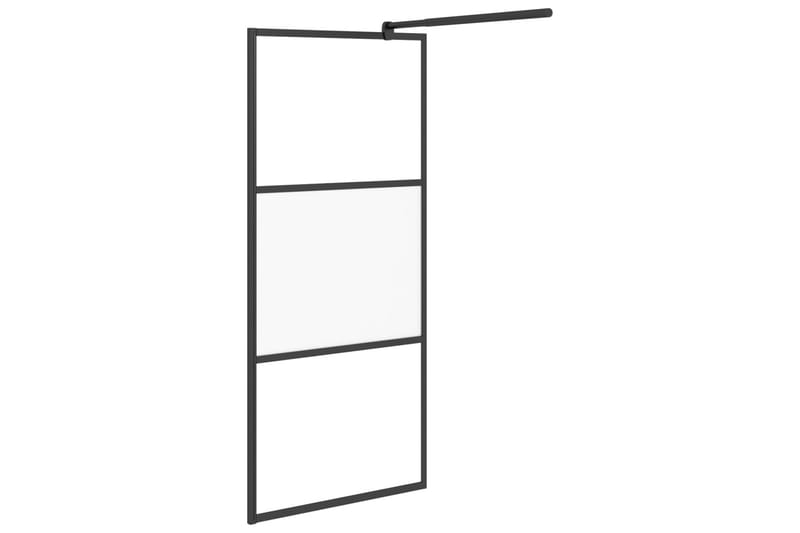 Walk-in suihkun seinäke 80x195 cm puolihuurrettu ESG-lasi mu - Musta - Talo & remontointi - Keittiö & kylpyhuone - Kylpyhuone - Suihkukalusteet - Suihkuseinät