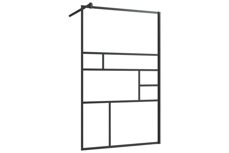 Walk-in suihkun seinäke kirkas ESG-lasi 100x195 cm musta - Läpinäkyvä - Talo & remontointi - Keittiö & kylpyhuone - Kylpyhuone - Suihkukalusteet - Suihkuseinät