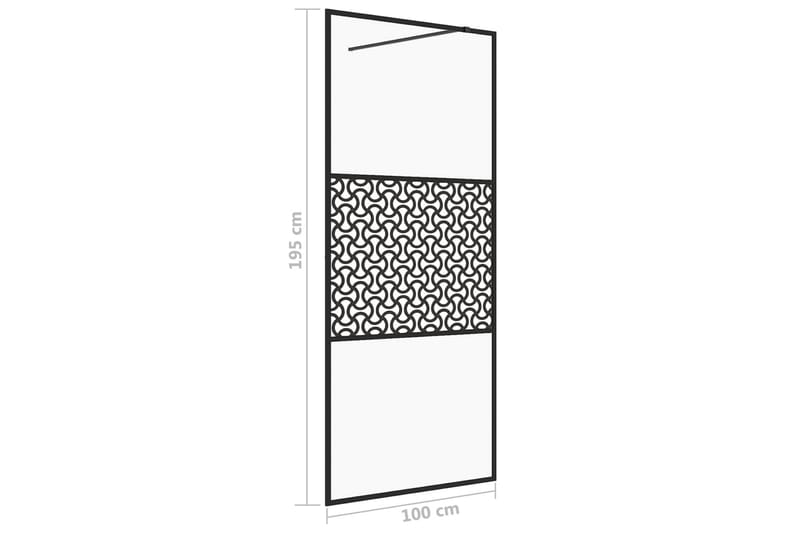 Walk-in suihkun seinäke kirkas ESG-lasi 100x195 cm musta - Läpinäkyvä - Talo & remontointi - Keittiö & kylpyhuone - Kylpyhuone - Suihkukalusteet - Suihkuseinät
