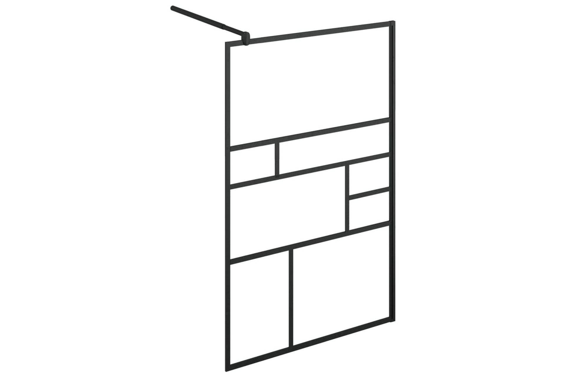 Walk-in suihkun seinäke kirkas ESG-lasi 115x195 cm musta - Läpinäkyvä - Talo & remontointi - Keittiö & kylpyhuone - Kylpyhuone - Suihkukalusteet - Suihkuseinät