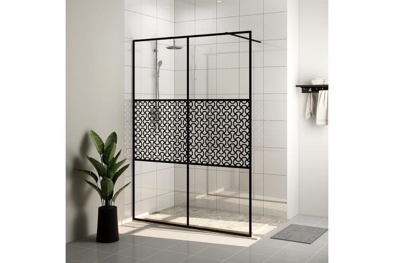 Walk-in suihkun seinäke kirkas ESG-lasi 140x195 cm musta - Läpinäkyvä - Talo & remontointi - Keittiö & kylpyhuone - Kylpyhuone - Suihkukalusteet - Suihkuseinät