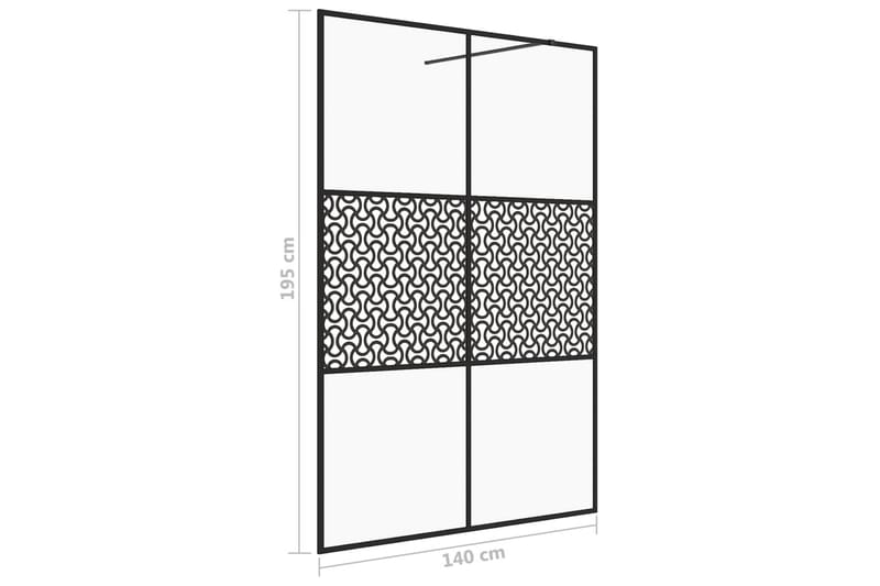 Walk-in suihkun seinäke kirkas ESG-lasi 140x195 cm musta - Läpinäkyvä - Talo & remontointi - Keittiö & kylpyhuone - Kylpyhuone - Suihkukalusteet - Suihkuseinät