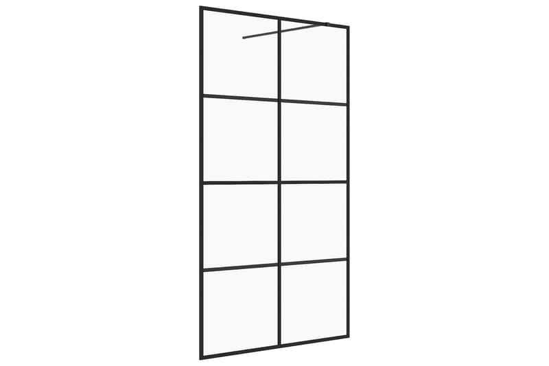 Walk-in suihkun seinäke kirkas ESG-lasi 140x195 cm musta - Läpinäkyvä - Talo & remontointi - Keittiö & kylpyhuone - Kylpyhuone - Suihkukalusteet - Suihkuseinät