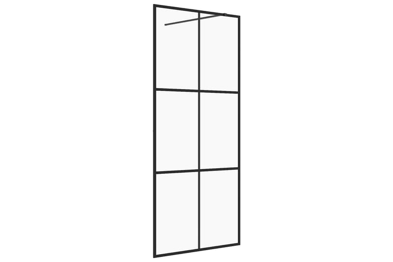 Walk-in suihkun seinäke kirkas ESG-lasi 80x195 cm musta - Läpinäkyvä - Talo & remontointi - Keittiö & kylpyhuone - Kylpyhuone - Suihkukalusteet - Suihkuseinät