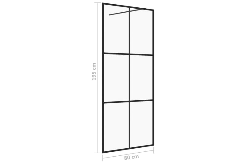 Walk-in suihkun seinäke kirkas ESG-lasi 80x195 cm musta - Läpinäkyvä - Talo & remontointi - Keittiö & kylpyhuone - Kylpyhuone - Suihkukalusteet - Suihkuseinät