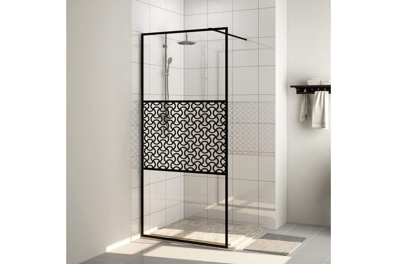 Walk-in suihkun seinäke kirkas ESG-lasi 80x195 cm musta - Läpinäkyvä - Talo & remontointi - Keittiö & kylpyhuone - Kylpyhuone - Suihkukalusteet - Suihkuseinät