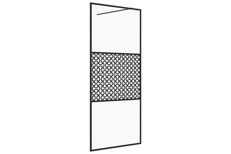 Walk-in suihkun seinäke kirkas ESG-lasi 80x195 cm musta - Läpinäkyvä - Talo & remontointi - Keittiö & kylpyhuone - Kylpyhuone - Suihkukalusteet - Suihkuseinät