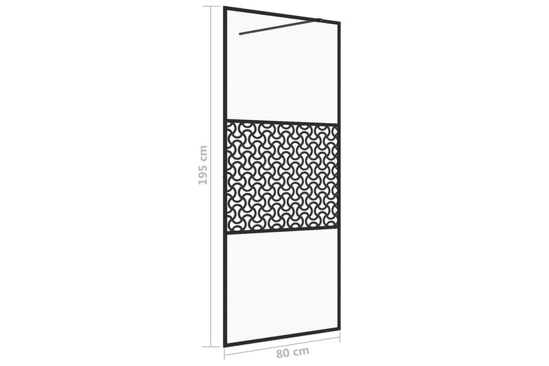 Walk-in suihkun seinäke kirkas ESG-lasi 80x195 cm musta - Läpinäkyvä - Talo & remontointi - Keittiö & kylpyhuone - Kylpyhuone - Suihkukalusteet - Suihkuseinät
