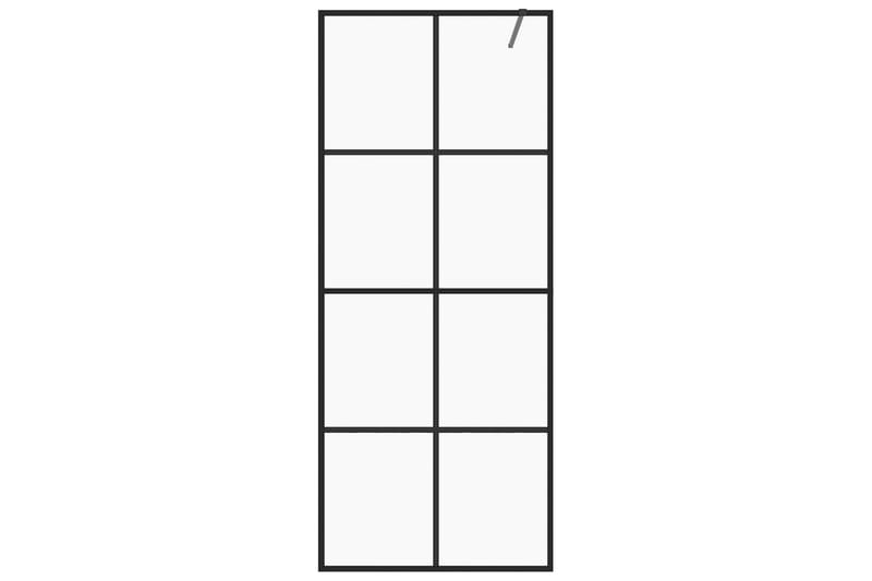 Walk-in suihkun seinäke kirkas ESG-lasi 80x195 cm musta - Läpinäkyvä - Talo & remontointi - Keittiö & kylpyhuone - Kylpyhuone - Suihkukalusteet - Suihkuseinät