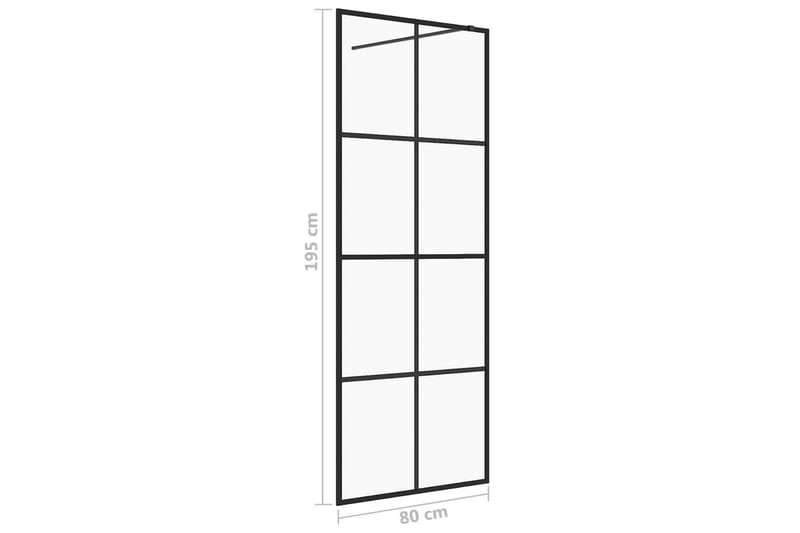 Walk-in suihkun seinäke kirkas ESG-lasi 80x195 cm musta - Läpinäkyvä - Talo & remontointi - Keittiö & kylpyhuone - Kylpyhuone - Suihkukalusteet - Suihkuseinät