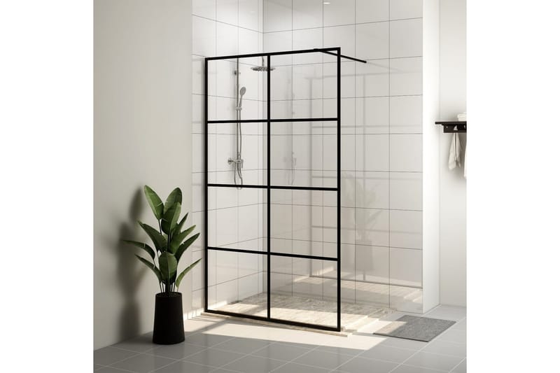 Walk-in suihkun seinäke kirkas ESG-lasi 90x195 cm musta - Läpinäkyvä - Talo & remontointi - Keittiö & kylpyhuone - Kylpyhuone - Suihkukalusteet - Suihkuseinät