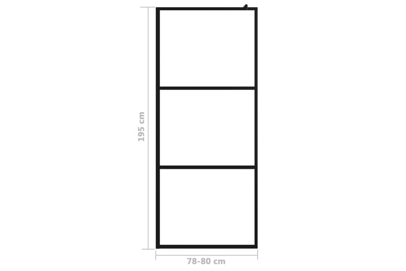 Walk-in suihkun seinäke kirkas ESG-lasi musta 80x195 cm - Talo & remontointi - Keittiö & kylpyhuone - Kylpyhuone - Suihkukalusteet - Suihkuseinät