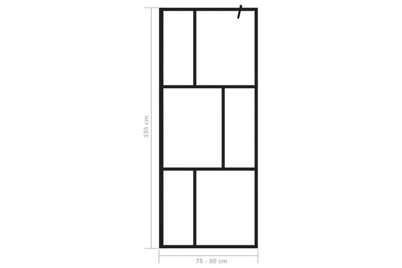 Walk-in suihkuseinä karkaistu lasi musta 80x195 cm - Talo & remontointi - Keittiö & kylpyhuone - Kylpyhuone - Suihkukalusteet - Suihkuseinät