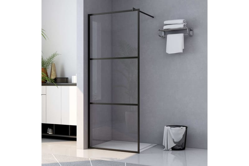 Walk-in suihkuseinä Kirkas ESG-lasi 115x195 cm - Musta - Talo & remontointi - Keittiö & kylpyhuone - Kylpyhuone - Suihkukalusteet - Suihkuseinät