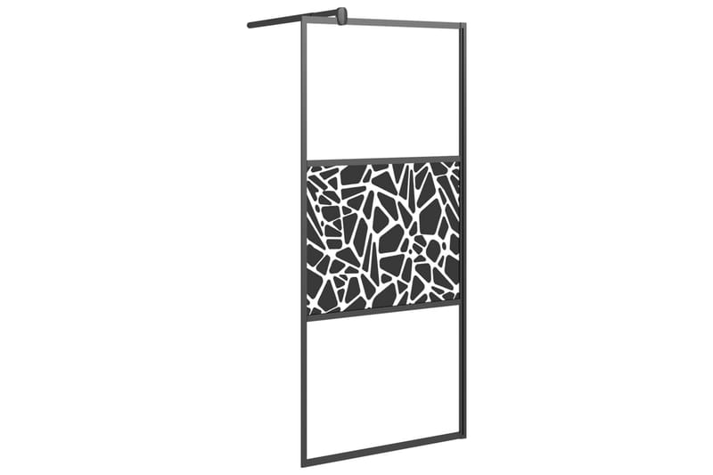 Walk-in suihkuseinäke 80x195 cm ESG-lasi kivikuvioinnilla mu - Musta - Talo & remontointi - Keittiö & kylpyhuone - Kylpyhuone - Suihkukalusteet - Suihkuseinät