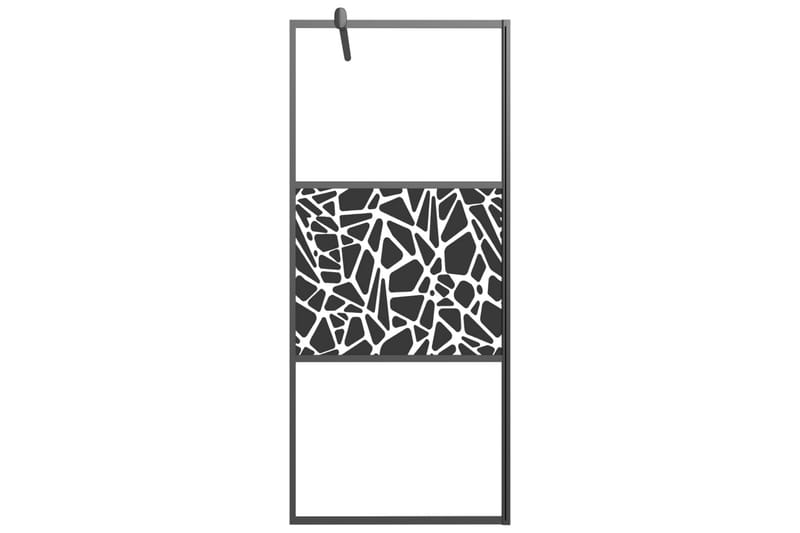 Walk-in suihkuseinäke 80x195 cm ESG-lasi kivikuvioinnilla mu - Musta - Talo & remontointi - Keittiö & kylpyhuone - Kylpyhuone - Suihkukalusteet - Suihkuseinät