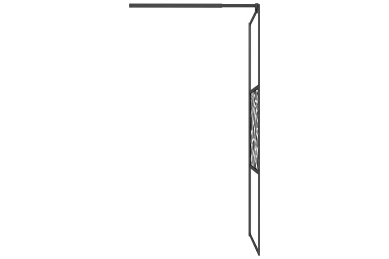 Walk-in suihkuseinäke 80x195 cm ESG-lasi kivikuvioinnilla mu - Musta - Talo & remontointi - Keittiö & kylpyhuone - Kylpyhuone - Suihkukalusteet - Suihkuseinät